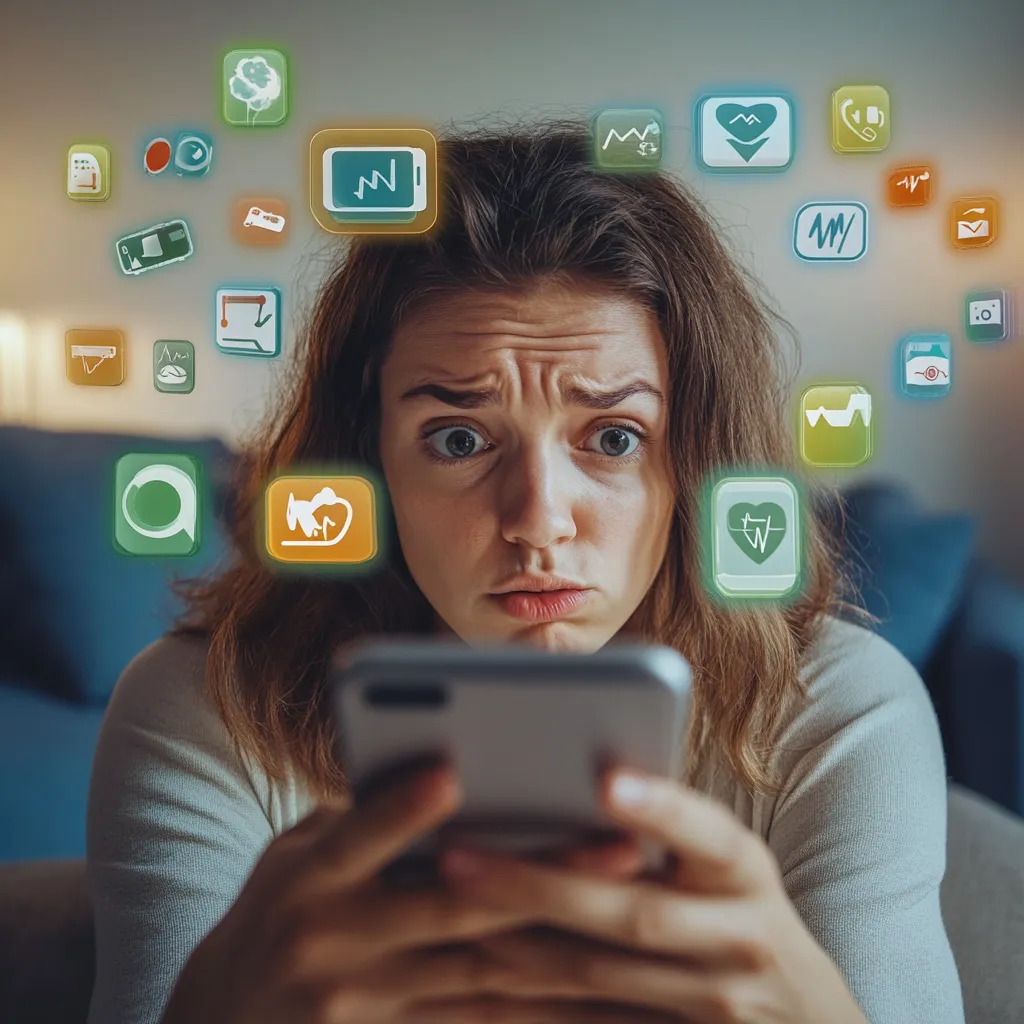 Terapeuta exausta pela dependência de redes sociais antes de ter um site criado com foco em criação de sites profissionais.