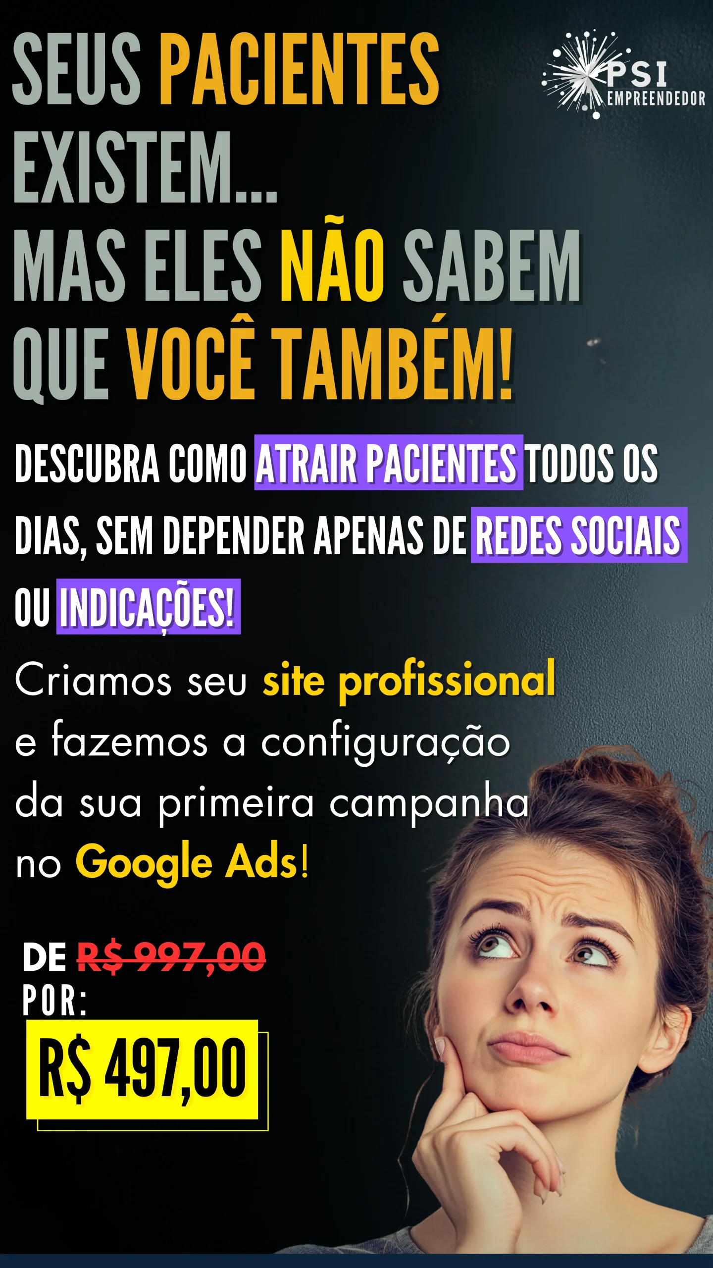 Site profissional para psicólogos e terapeutas com campanha no Google Ads