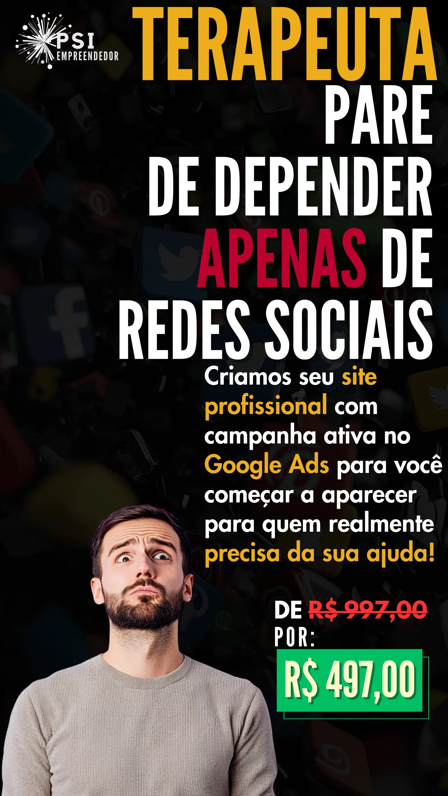 Site profissional para psicólogos e terapeutas com campanha no Google Ads