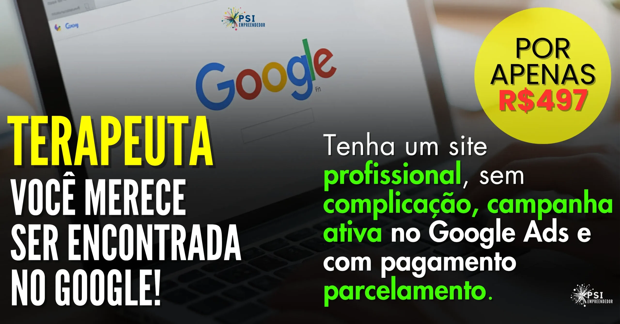 Site profissional para psicólogos e terapeutas com campanha no Google Ads