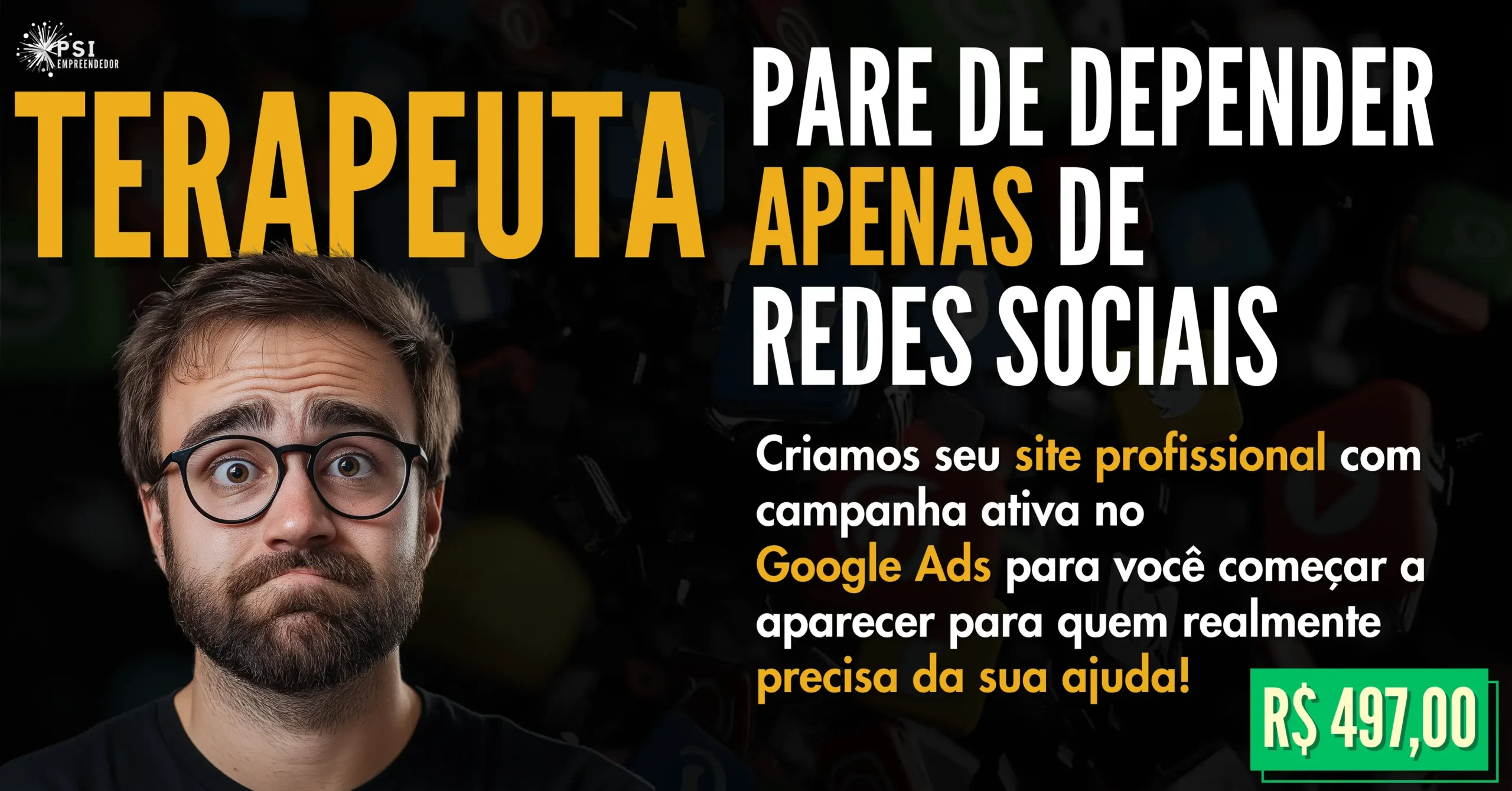 Site profissional para psicólogos e terapeutas com campanha no Google Ads